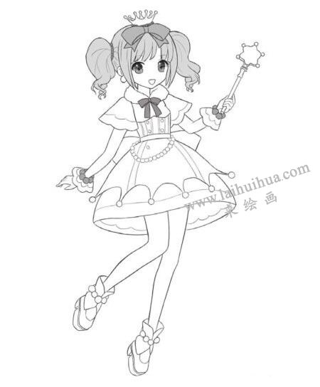 双马尾Q版美少女绘制步骤03