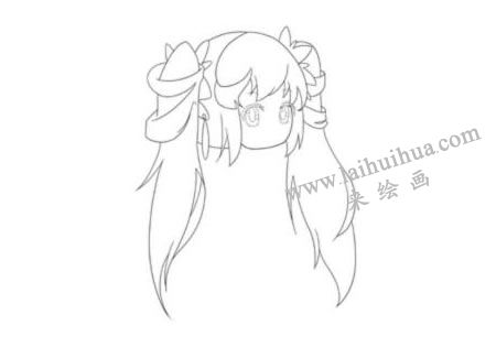 英勇的战士Q版美少女头部绘制步骤02