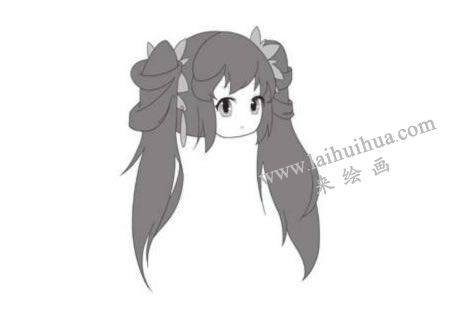 英勇的战士Q版美少女头部绘制步骤03