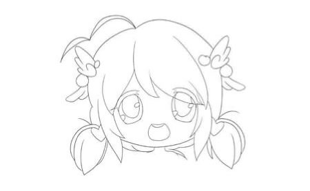 幼稚园的小淘气Q版美少女头部绘制步骤02