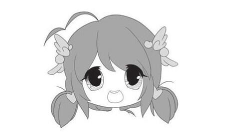 幼稚园的小淘气Q版美少女头部绘制步骤03