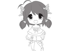 幼稚园的小淘气Q版美少女头部绘制步骤