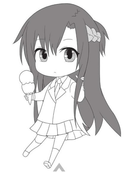 贪吃的少女Q版美少女头部绘制步骤