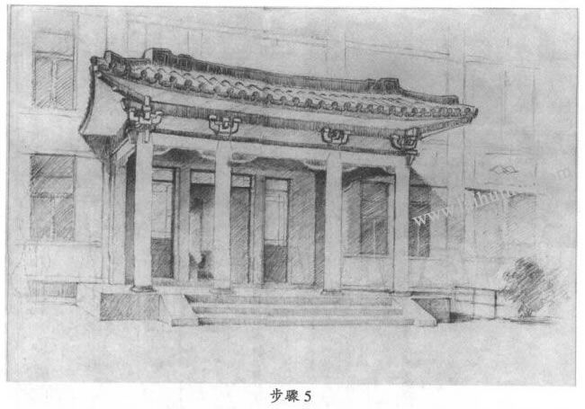 素描门廊写生步骤05