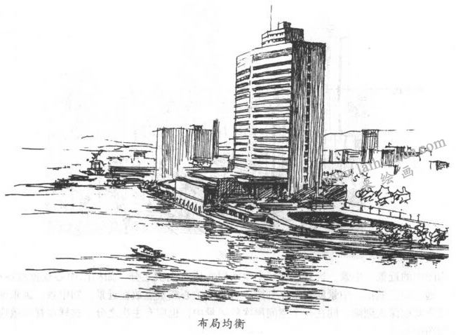 素描建筑风景构图规律