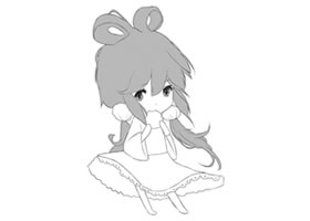 干练少女Q版美少女头部绘制步骤