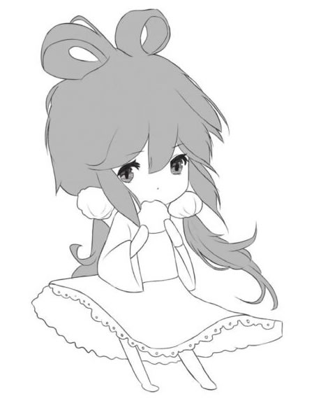 干练少女Q版美少女头部绘制步骤