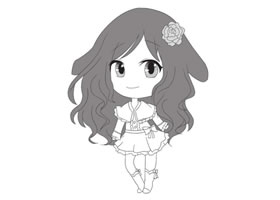 小宝贝Q版美少女头部绘制步骤
