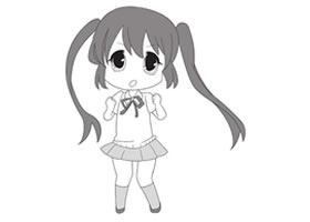 站着的少女Q版人物的绘制步骤