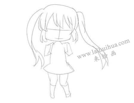 站着的少女Q版人物的绘制步骤01