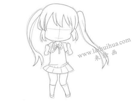 站着的少女Q版人物的绘制步骤02