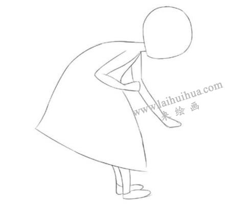 弯腰的女孩Q版人物的绘制步骤01