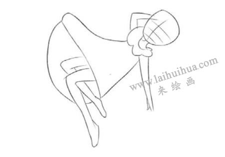 躺着的少女Q版人物的绘制步骤01