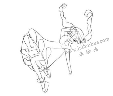 躺着的少女Q版人物的绘制步骤02