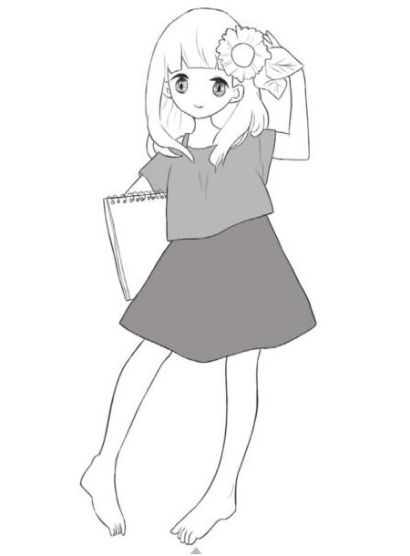 Q版女孩恬静元素的绘制步骤