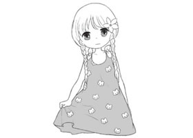 Q版女孩文静元素的绘制步骤
