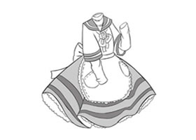 厨娘连衣裙服饰Q版绘制步骤