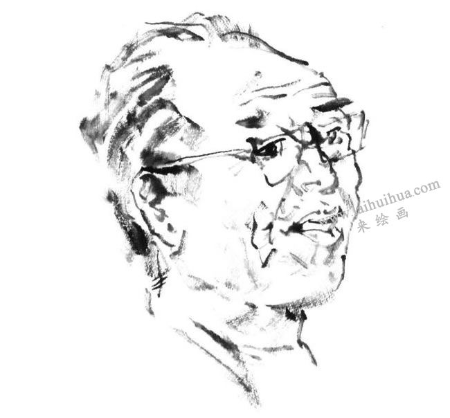 中国写意人物画技法七级步骤图02