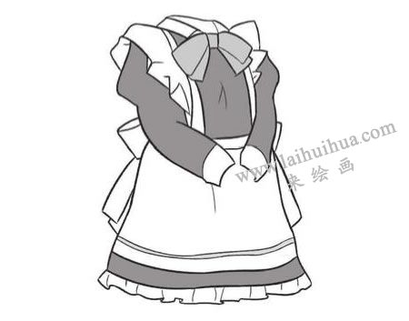 女仆服饰Q版绘制步骤03