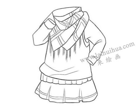 学生服饰Q版绘制步骤02