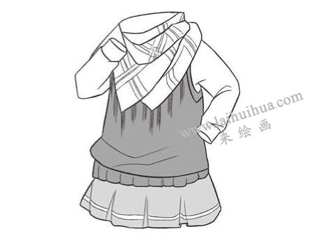学生服饰Q版绘制步骤03