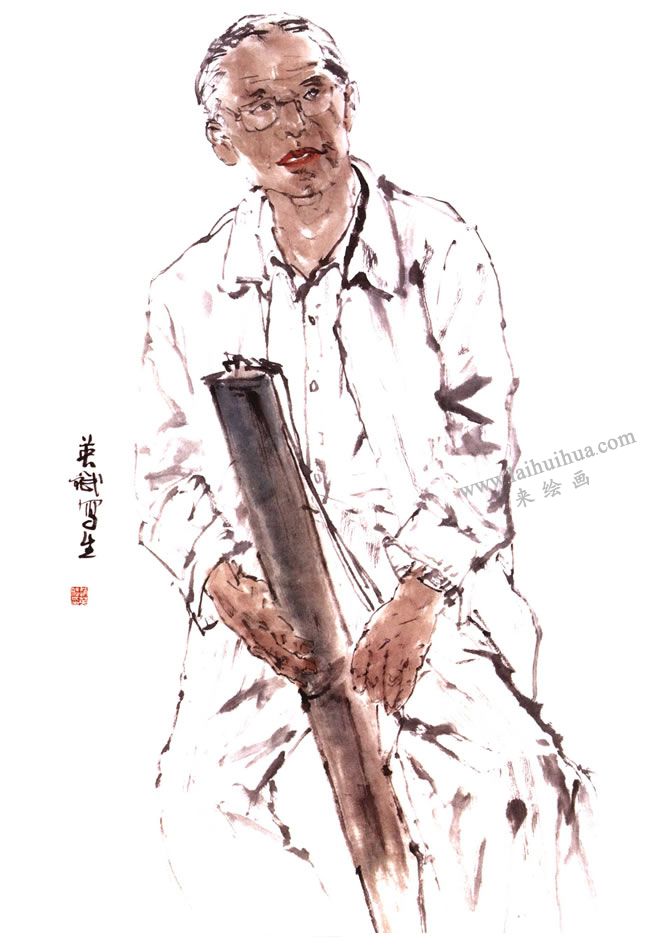 中国写意人物画技法九级步骤图05