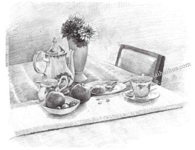 咖啡厅素描画法步骤05