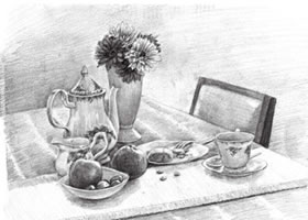 咖啡厅素描画法步骤