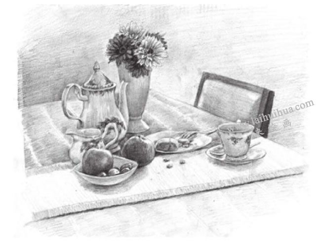 咖啡厅素描画法步骤06