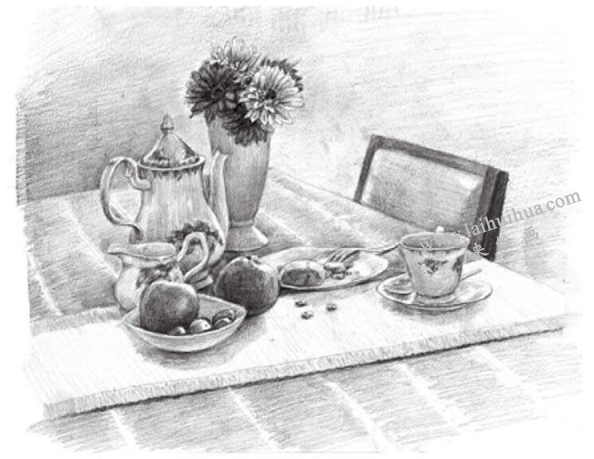 咖啡厅素描画法步骤07