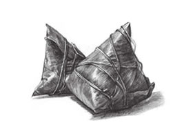粽子素描画法画法