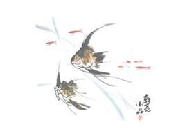 神仙鱼的国画画法