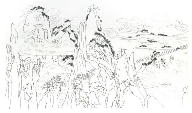 金碧山水画创作方法步骤01