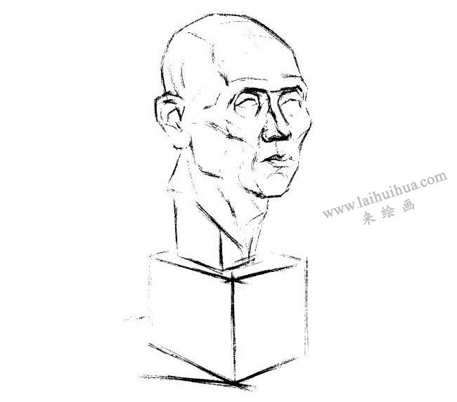 石膏肌肉头像素描画法步骤02