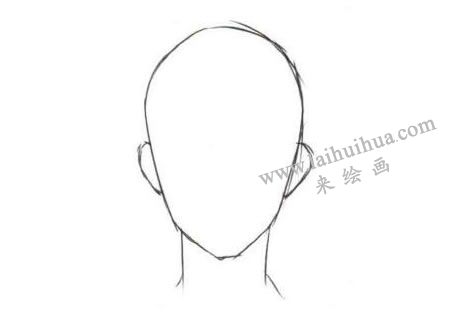 人物菱形脸卡通画绘制步骤01