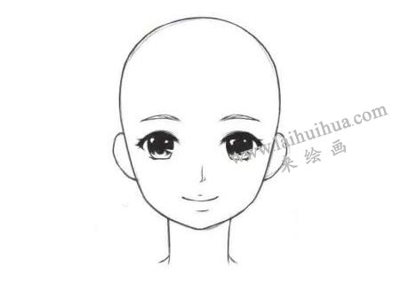 人物圆脸卡通画法绘制步骤03