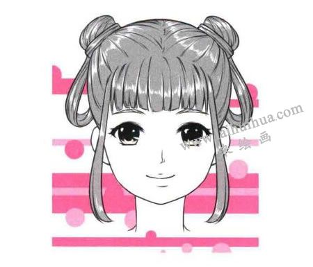 人物圆脸卡通画法绘制步骤04