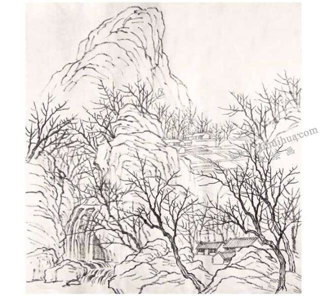 国画春景《春和景明》创作步骤01