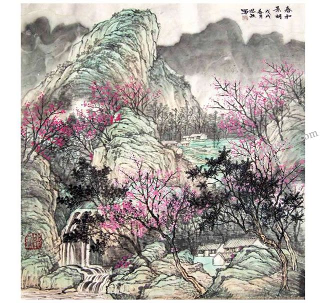 国画春景《春和景明》创作步骤04