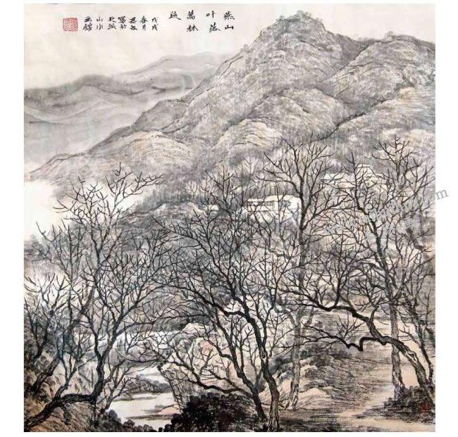 秋景《燕山叶落万林疏》创作步骤03