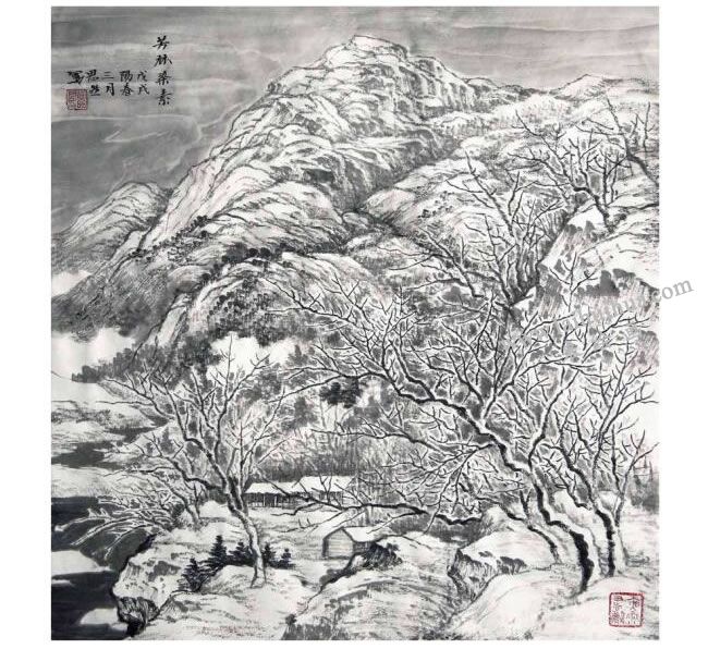 冬景《芳林染素》创作步骤03