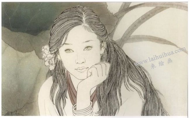 工笔仕女画《荷阴》画法步骤05