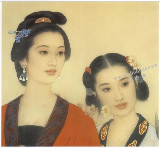 工笔仕女画《郊游图》画法步骤06