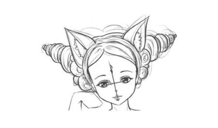 狐妖卡通漫画素描创作步骤04