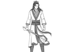 侠客卡通漫画素描画法