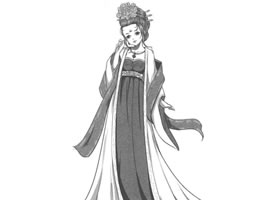 古代宫廷贵妃卡通漫画素描画法