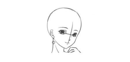 古代宫廷格格卡通漫画素描绘制步骤02