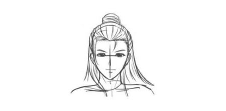 书生古风卡通漫画素描画法步骤03
