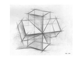 方柱贯穿体素描写生
