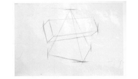 棱锥方柱贯穿体素描写生步骤02